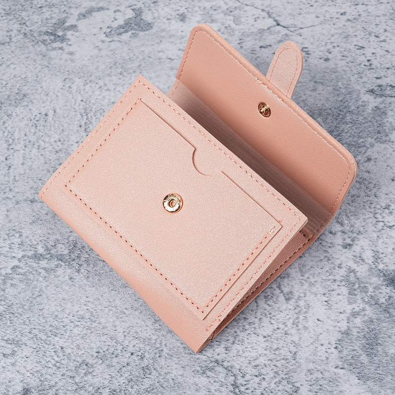 New women's wallet short solid color card bag Spring women's style high-end Wallet cross-border coin purse women wholesale Specification drawing