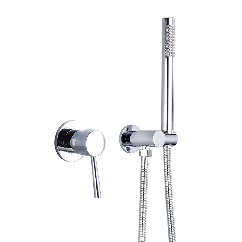 Concealed all-copper household chrome-colored in-wall cold and hot water hotel and homestay simple shower head set AL2009 Item Picture