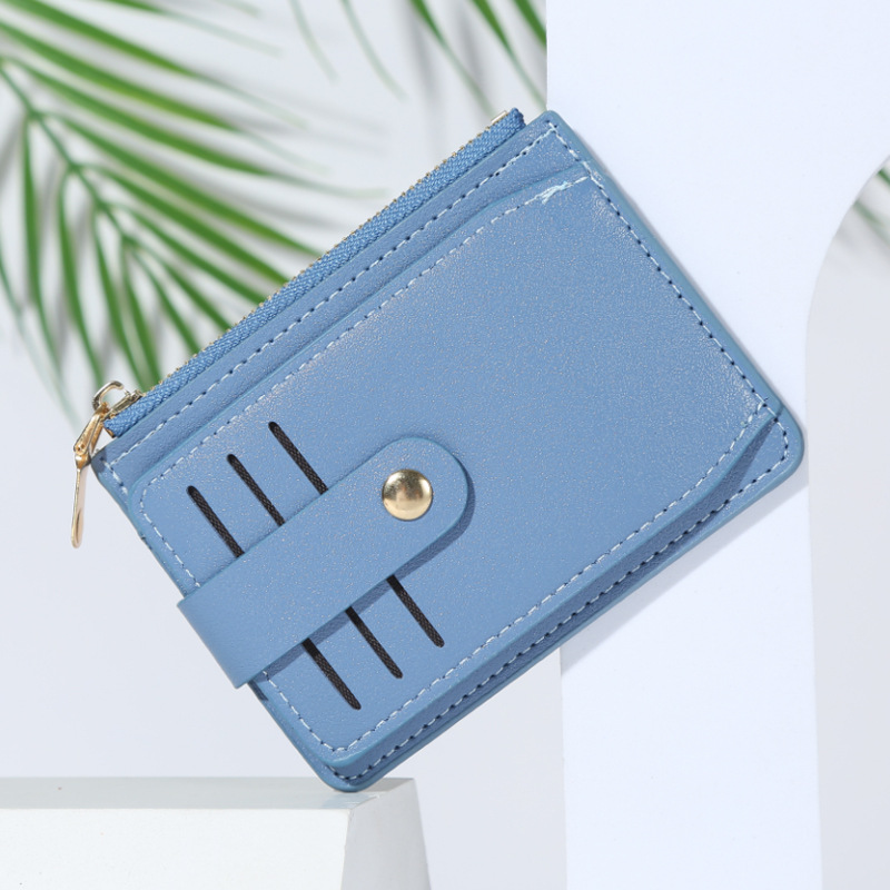 2022 New style women's short wallet, PU leather zipper, niche design, women's multi-position, solid color, fixed logo Specification drawing