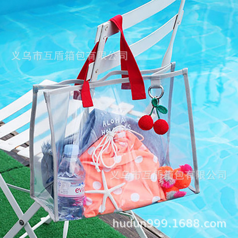 Manufacturer's in-stock bath sets, transparent jelly bags for holding clothes, large-capacity women's bath bags, waterproof hand-held bath bags Specification drawing