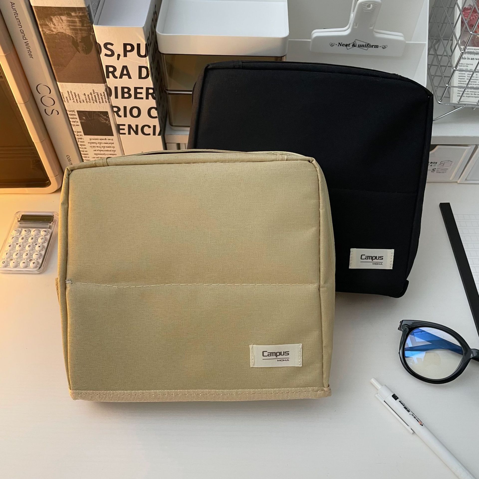 Super large capacity pen case, multi-functional and multi-layer classified storage for junior high school, senior high school and primary school students, makeup bag, simple stationery box for women Specification drawing