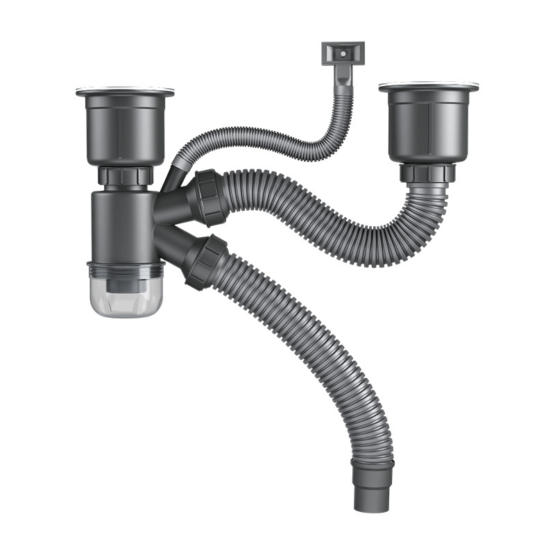 Kitchen sink, sink, double-trough sewer pipe, sink accessories, sink, drain pipe, anti-odor set Item Picture
