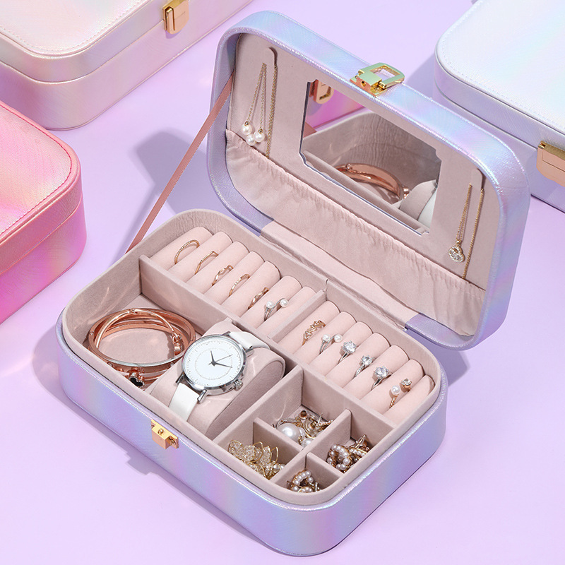 Jewelry box, large capacity, multi-functional, convenient, popular earrings and jewelry box, jewelry storage box for European princesses Specification drawing