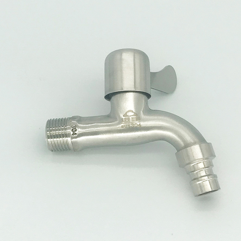 Stainless steel washing machine faucet, 4-minute quick-opening, one inlet and one outlet, mop sink, balcony, bathroom faucet details Picture