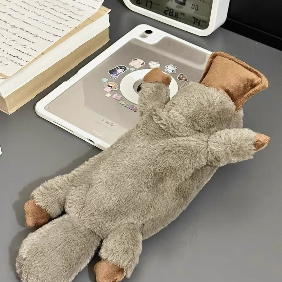 Plush platypus doll pen case on Instagram, high appearance level, soft and cute, soothing and stress-relieving doll, stationery storage bag, stationery bag details Picture