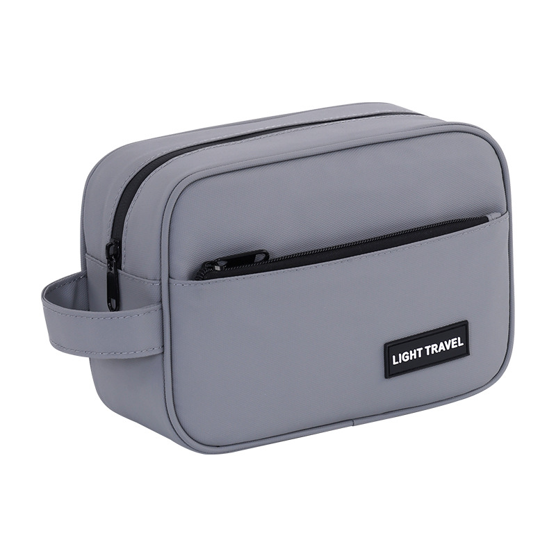 Amazon's new high-end leather film men's toiletry bag, travel portable waterproof cosmetics storage bag, toiletry bag Item Picture