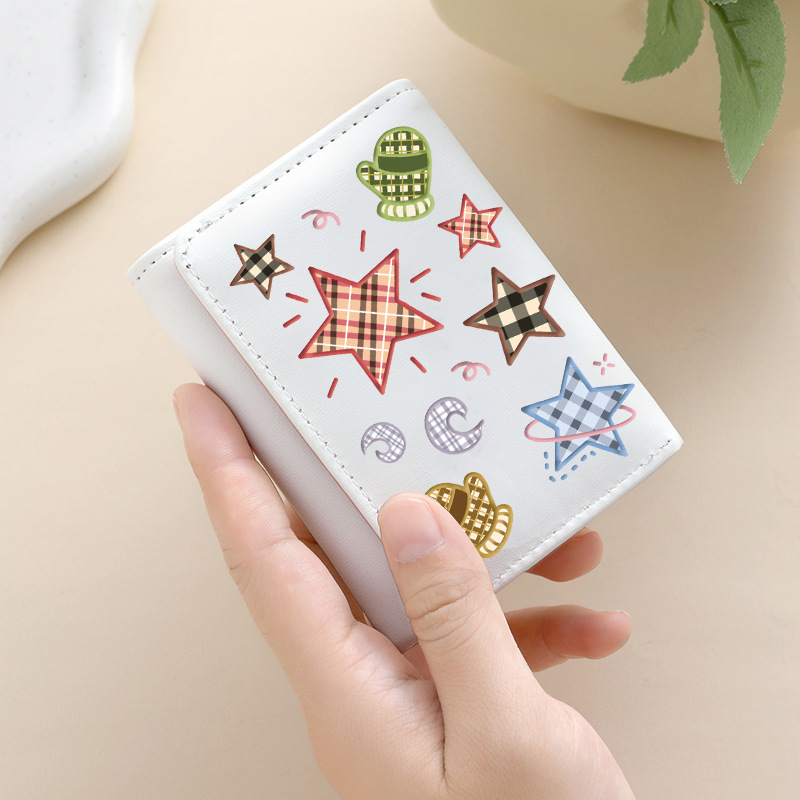 Foreign Trade Star Ins-style student love card bag for primary and secondary school wallets with multiple slots, 30% off short folding coin purse details Picture