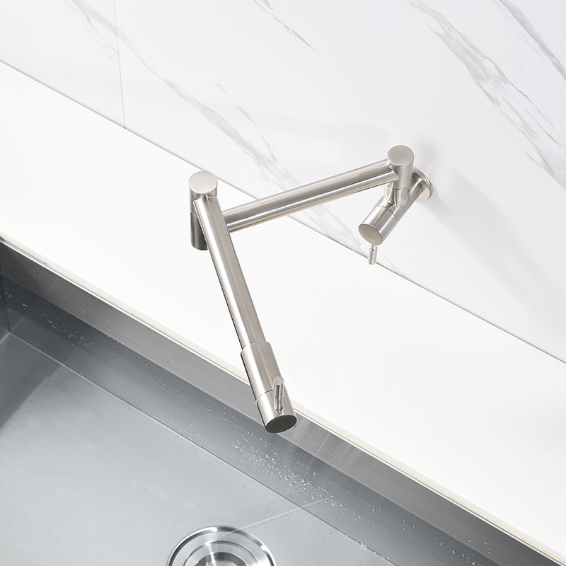 Folding faucet, wall-mounted faucet, kitchen faucet, stove faucet, telescopic faucet Specification drawing