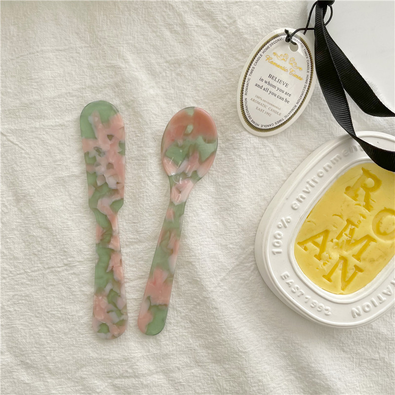 Ins-style dessert spoon, the same jam and butter knife tableware as French bloggers, afternoon tea cake spoon, photo props Specification drawing