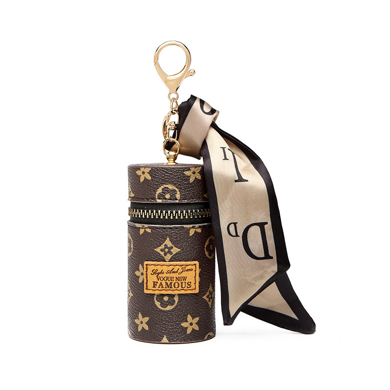 Mini lipstick makeup bag with retro print on Instagram for women, 2024 new style small earphone key pendant bag Item Picture