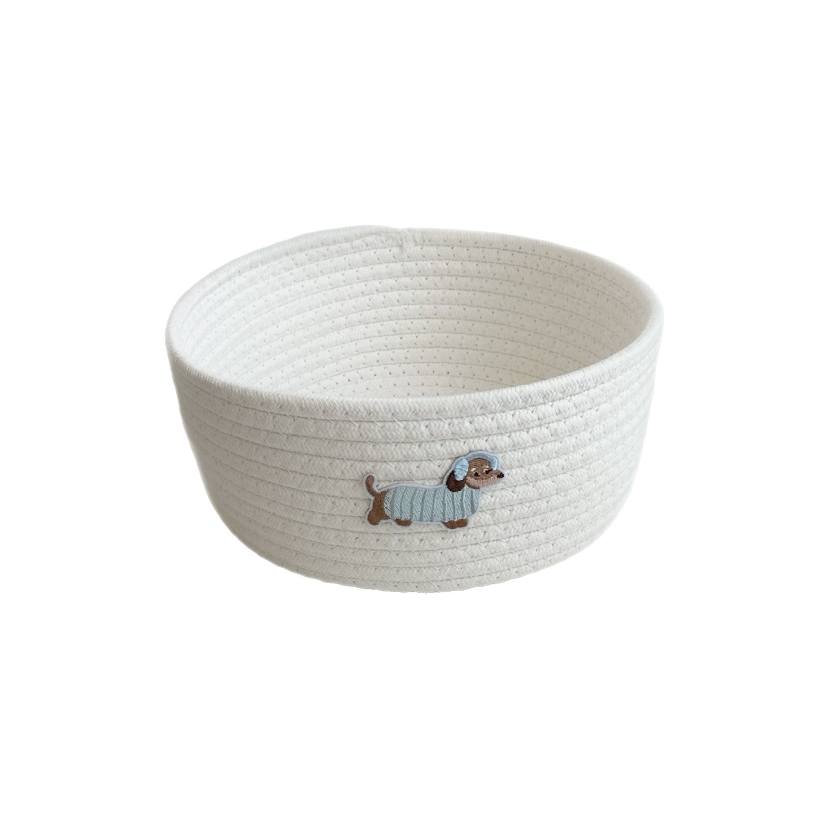 Cartoon blue headphones, dog cotton thread basket, desktop storage box, woven storage basket, snacks, toys, sundries, cotton rope storage basket Item Picture