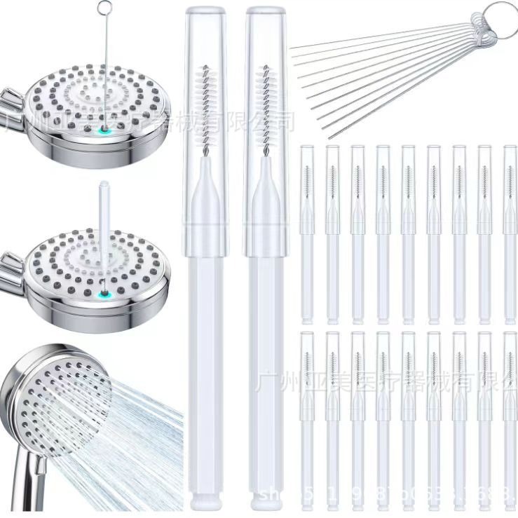 Mini showerhead unclogging brush, unclogging tool, cleaning brush, unclogging needle, household bathroom cleaning, lotus pod crevices cleaning magic tool Item Picture