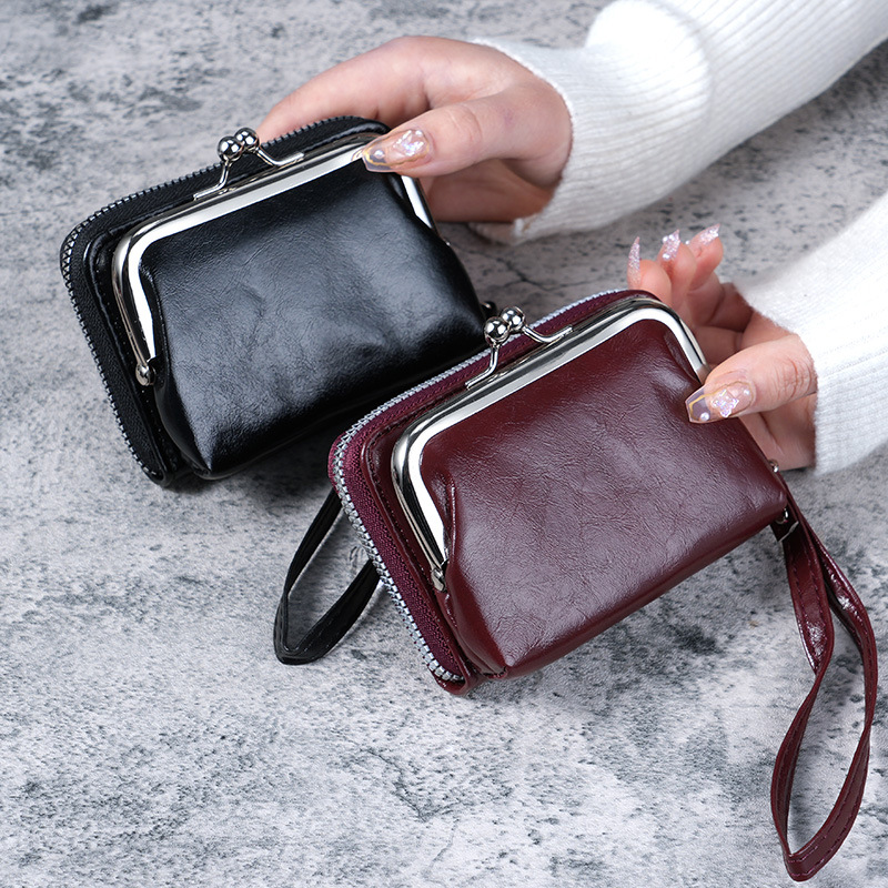 New type of wallet, cross-border bag for women, buckle coin purse, zipper clip bag, clutch bag, multi-slot, in stock and wholesale Application Scenario