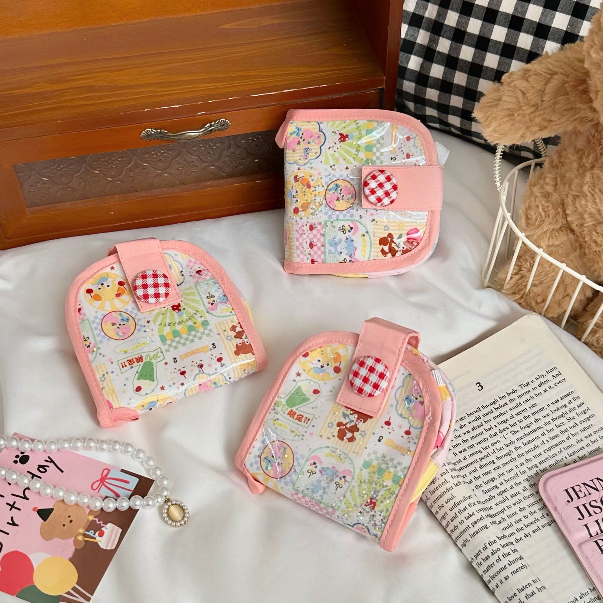 Summer Dopamine Coin Purse 2025 New Dopamine Cartoon Mini Multi-layer Card Bag Portable Storage Bag Small Bag full figure