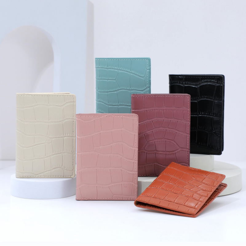 Factory direct sales of new stone-patterned student women's card holder, card case, coin purse, square bag, multiple slots, company LOGO full figure