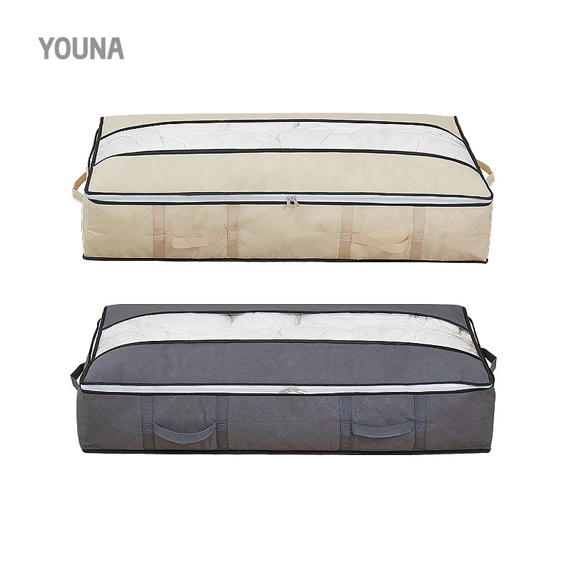 Cross-border non-woven fabric semi-open window brand new material quilt wardrobe, bed bottom cotton quilt bag, large-capacity storage bag for quilts and clothes Item Picture