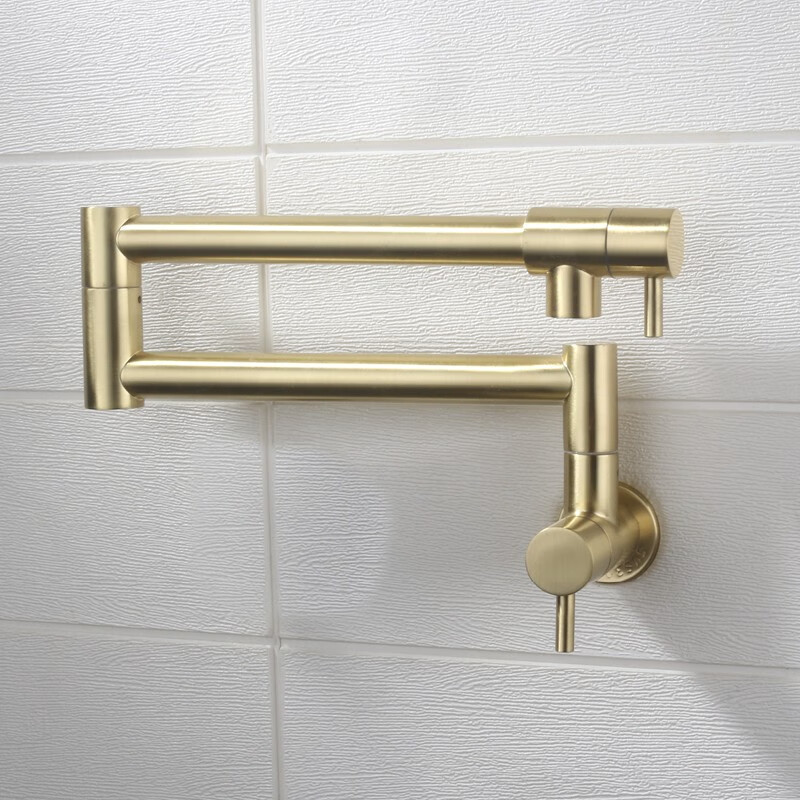 Cross-border foreign trade 304 stainless steel wall-mounted faucet, rotating double-opening American-style kitchen wall folding faucet Specification drawing