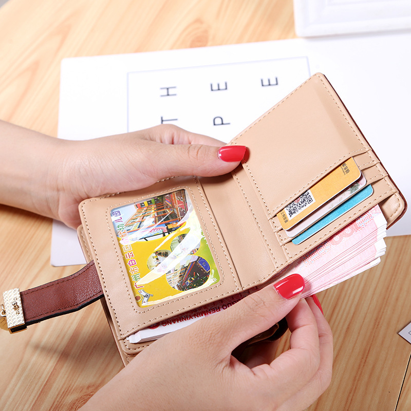 New Korean-style short wallet, ladies' zipper buckle, hollowed-out leaf small wallet, wallet and card case manufacturer wholesale Specification drawing