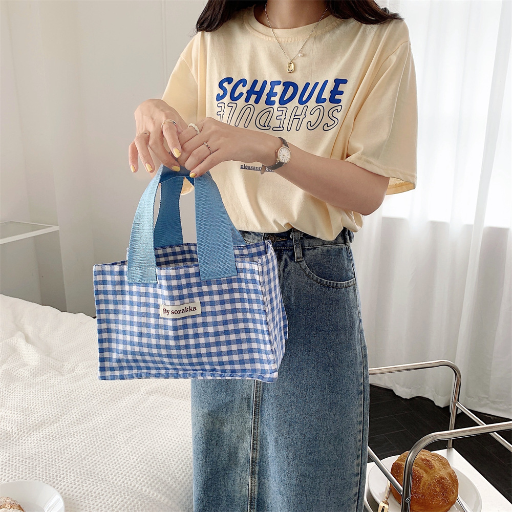 26191 Japanese-style hand-held canvas bags, lunch bags, and snack bags are all suitable for students and office workers full figure