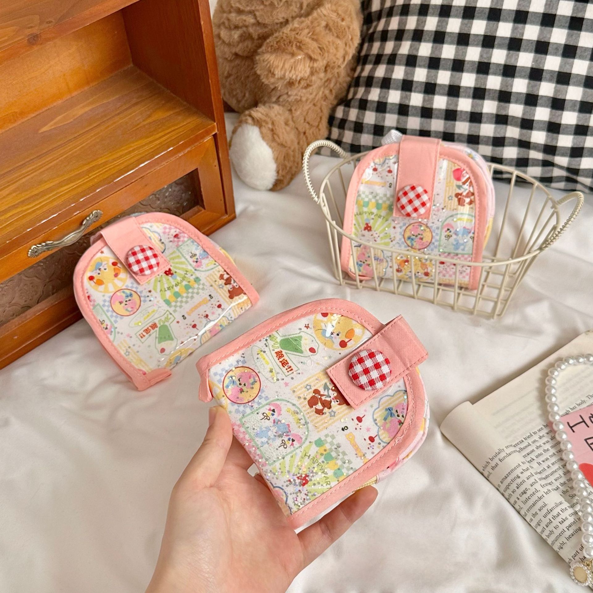 Summer Dopamine Coin Purse 2025 New Dopamine Cartoon Mini Multi-layer Card Bag Portable Storage Bag Small Bag details Picture