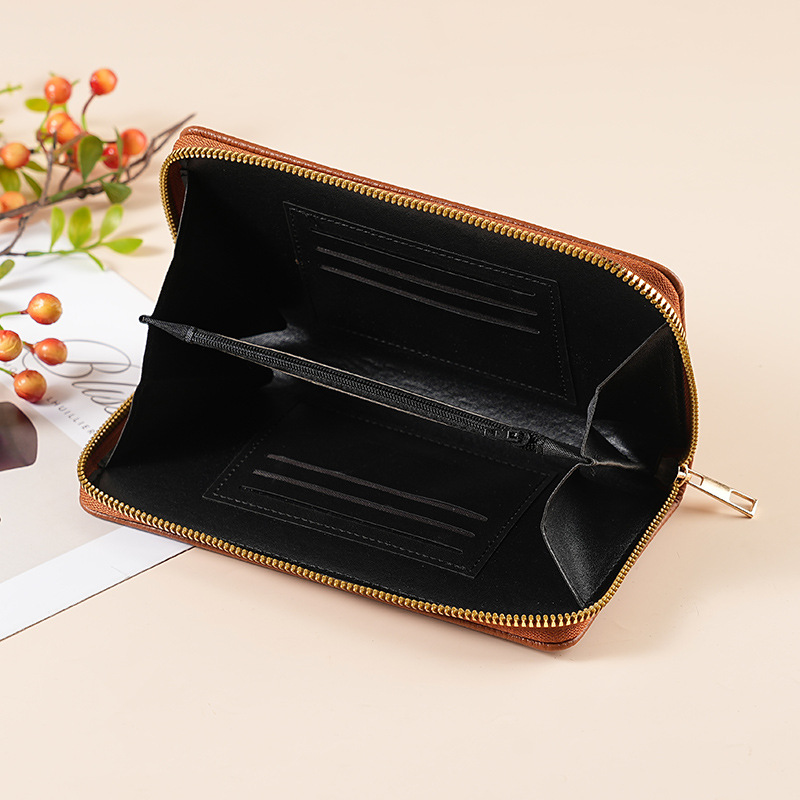 Cross-border wallet for women, long, lychee textured genuine leather soft leather wallet, large-capacity wallet, women's change holder Application Scenario