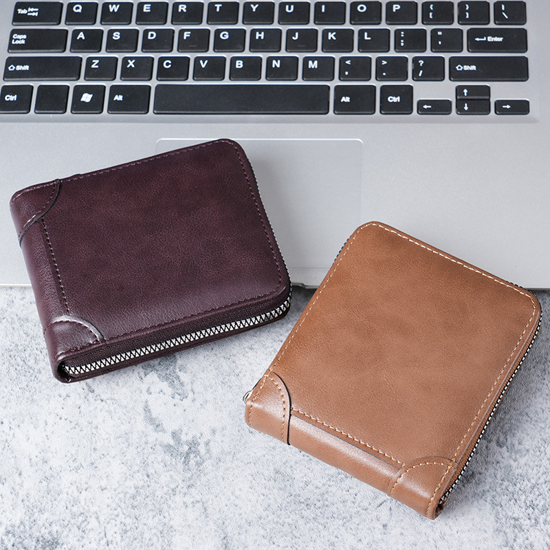 European and American business men's short wallet, multi-functional, classic, fashionable and trendy wallet, all-material men's multi-slot coin purse Application Scenario