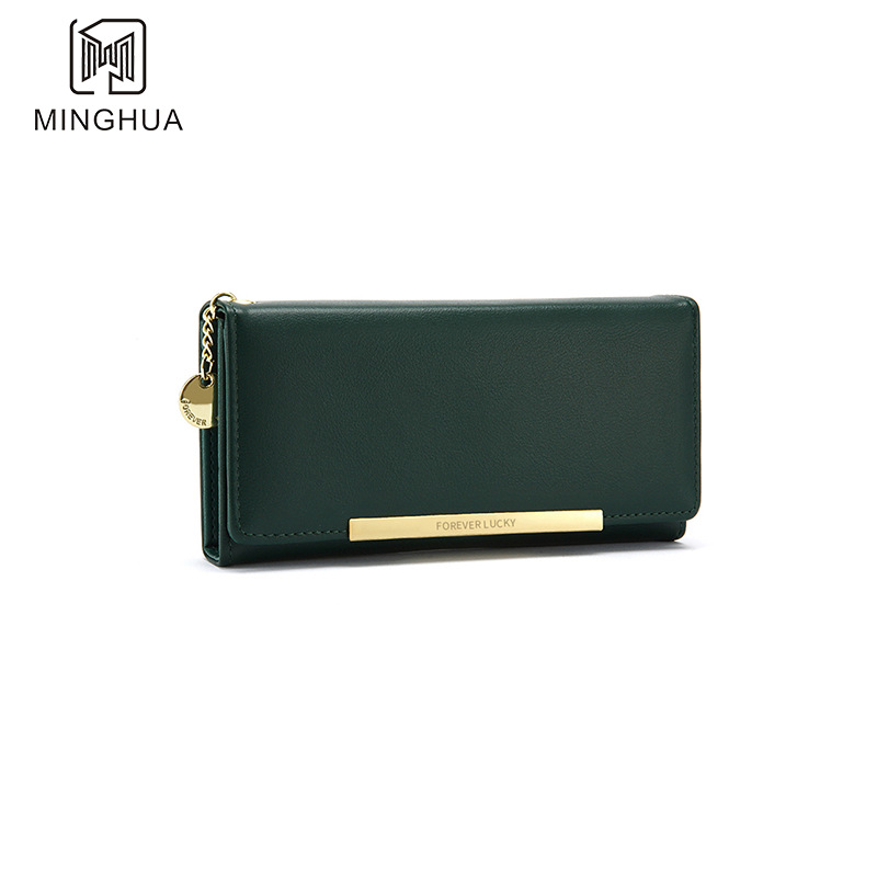 New long women's wallet with a high-end double-zipper hand-held bag, multi-functional women's wallet with multiple compartments details Picture