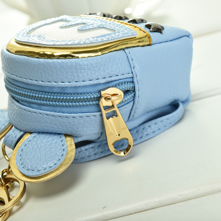 New cute key case, coin purse, riveted mini schoolbag, car key chain, pendant and ladies' wallet from South Korea Application Scenario