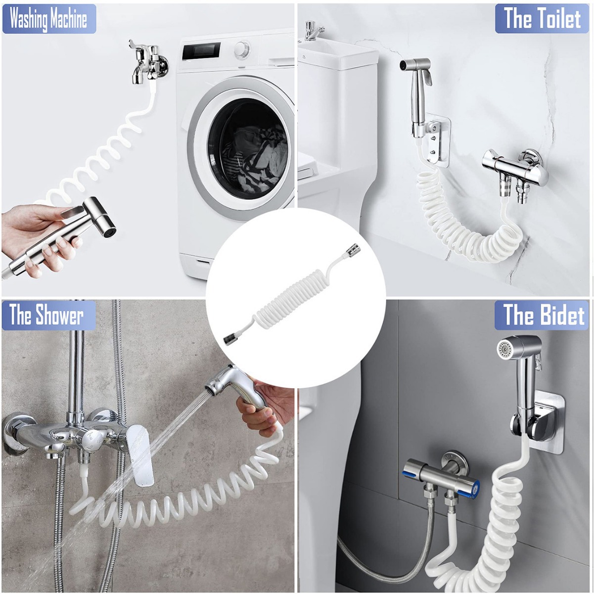 Cross-border manufacturer partner bathroom washbasin, shower head, telescopic spring hose, spray gun, special cold and hot water telephone line pipe Specification drawing