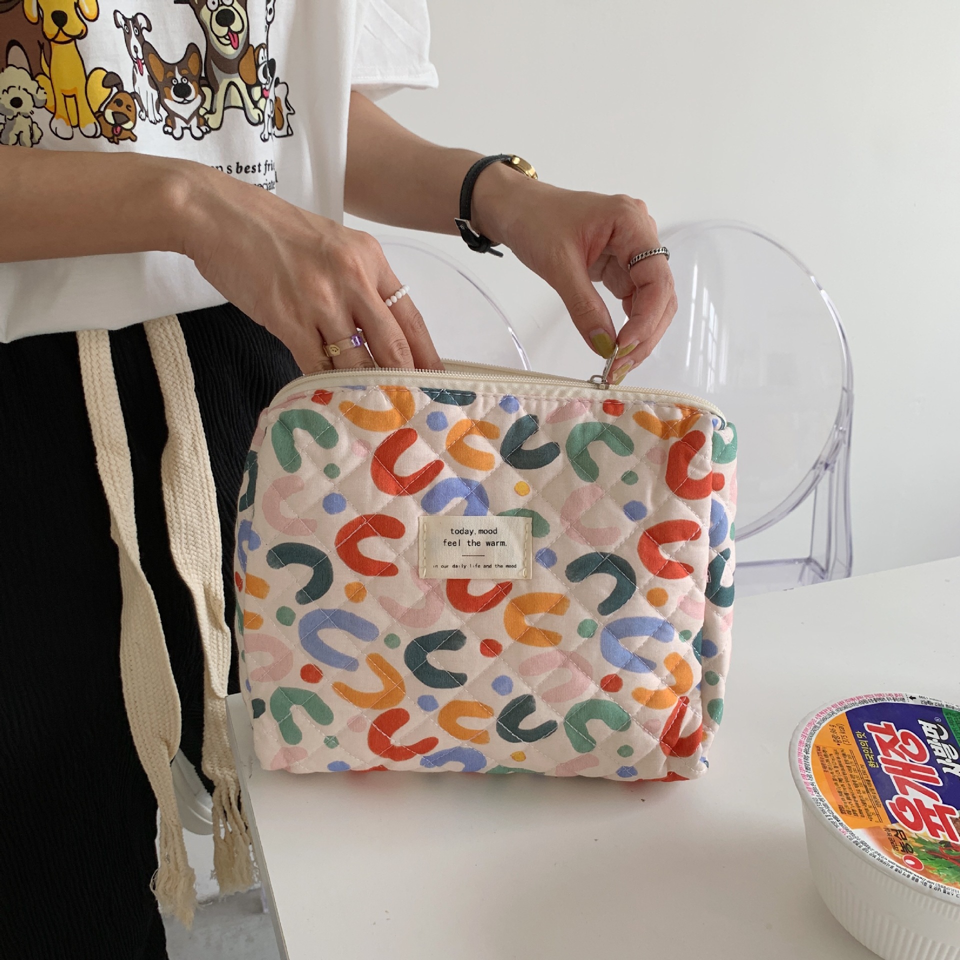 26278 Korean-style fresh floral makeup bag, coin purse, multi-functional storage bag for female students, clutch Specification drawing