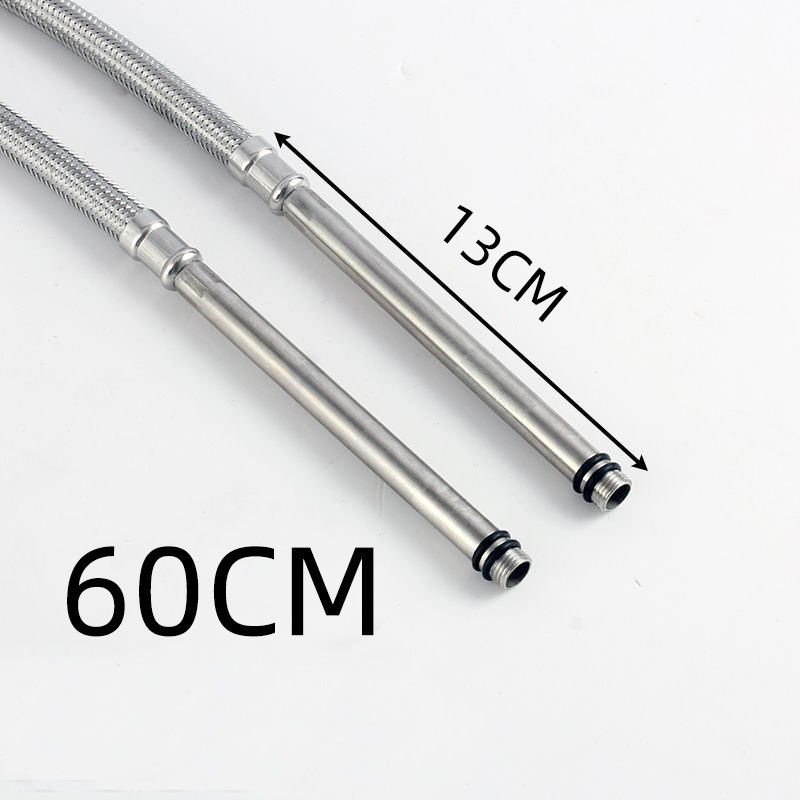 The 304 stainless steel water inlet hose, high-pressure pipe faucet, cold and hot extended head is a braided pipe water supply hose full figure