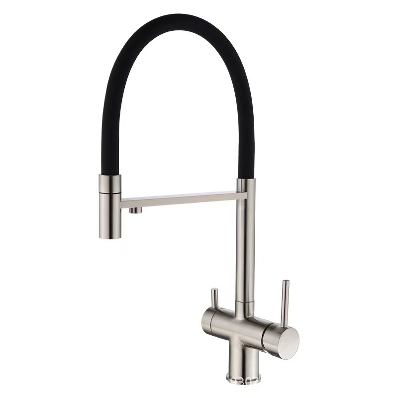Foreign trade 304 stainless steel kitchen water purifying faucet, sink, cold and hot water direct drinking water cross-border three-in-one faucet Item Picture