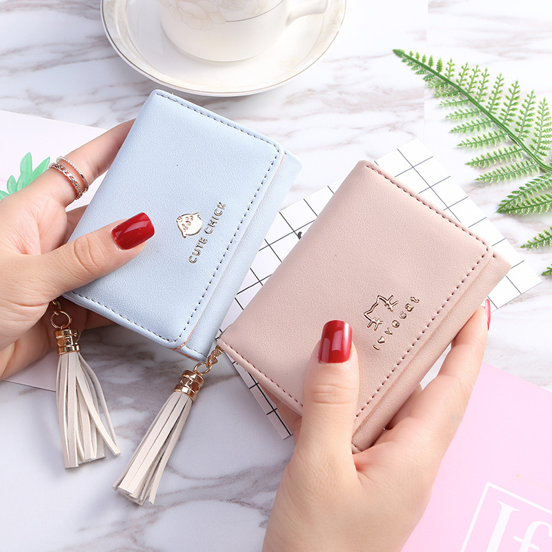 In 2021, factory direct sales of women's wallets: 30% off for women, tassel pendant, wallet, card case, coin purse, candy color full figure