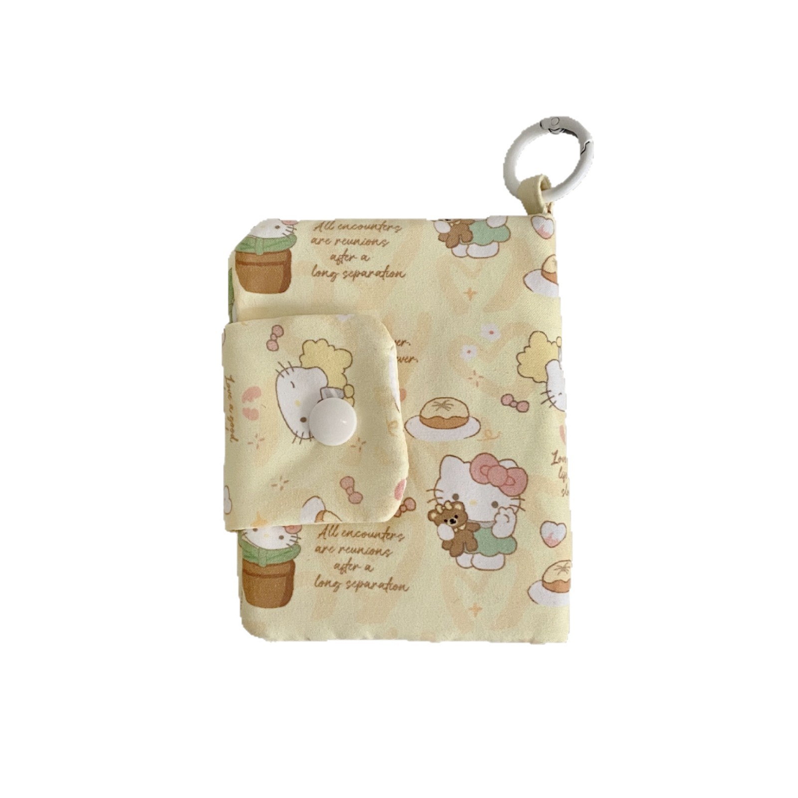 New cute cat card case, multi-layer coin purse, canvas earphone case, portable bag, multi-functional storage card case and pendant Item Picture