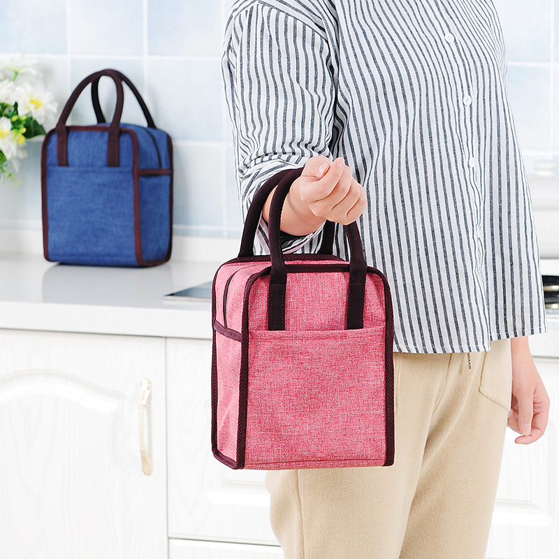 Hand-held insulated bag, ice pack, Oxford cloth, aluminum foil, thickened lunch box bag, work lunch, insulated bucket, lunch box bag Specification drawing