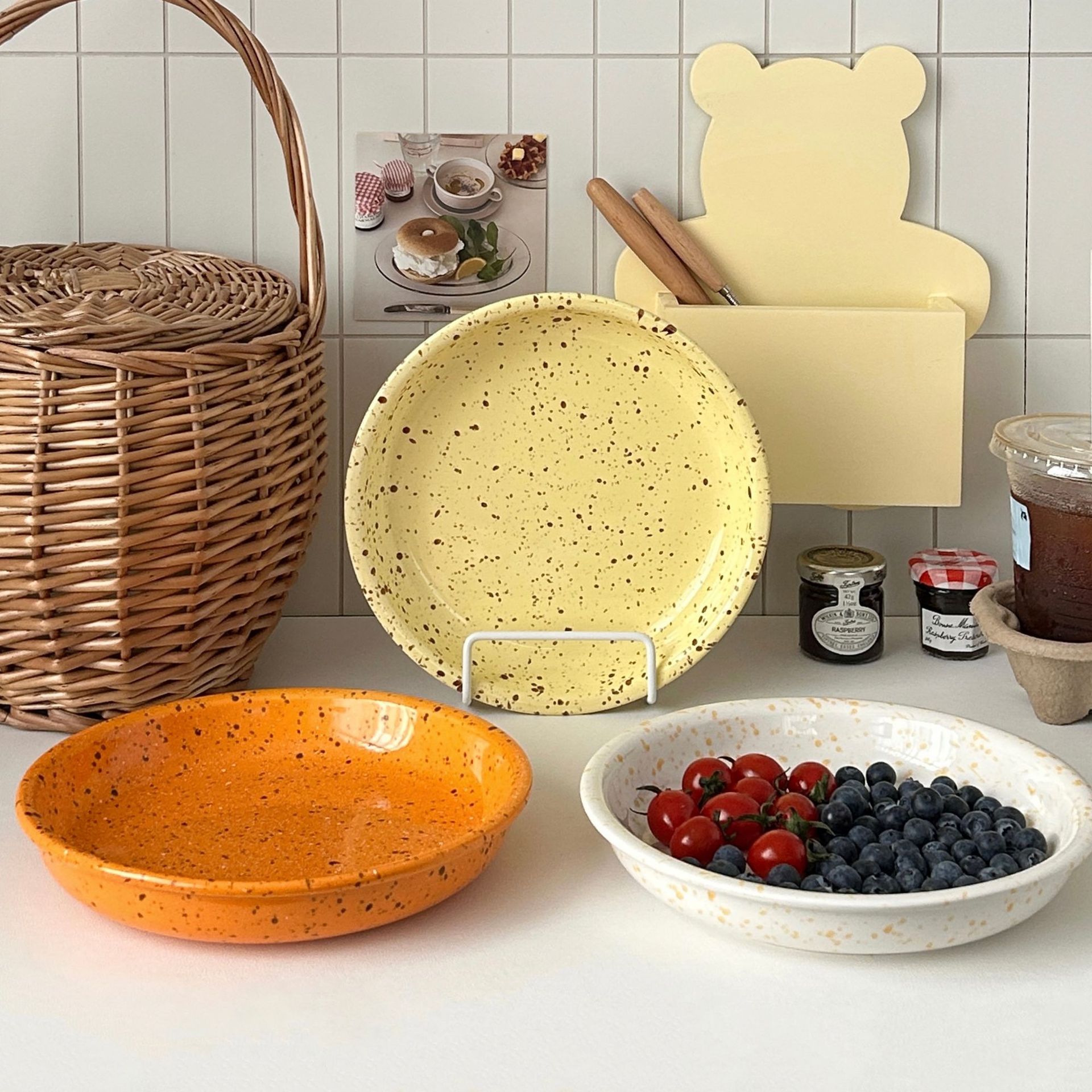 Ins-style ink-wash plate, simple household ceramic breakfast plate, high-end retro Western steak plate, dessert tableware Specification drawing