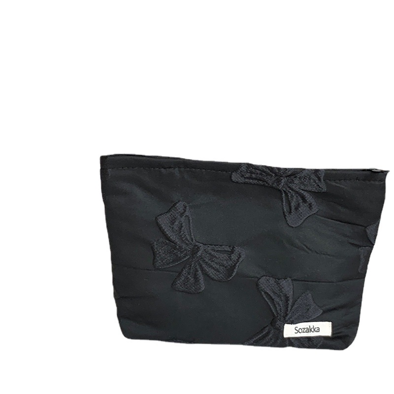 111121 Korean dark-patterned butterfly cosmetic bag, portable storage bag, zipper women's bag, coin purse, shopping and walking bag Item Picture