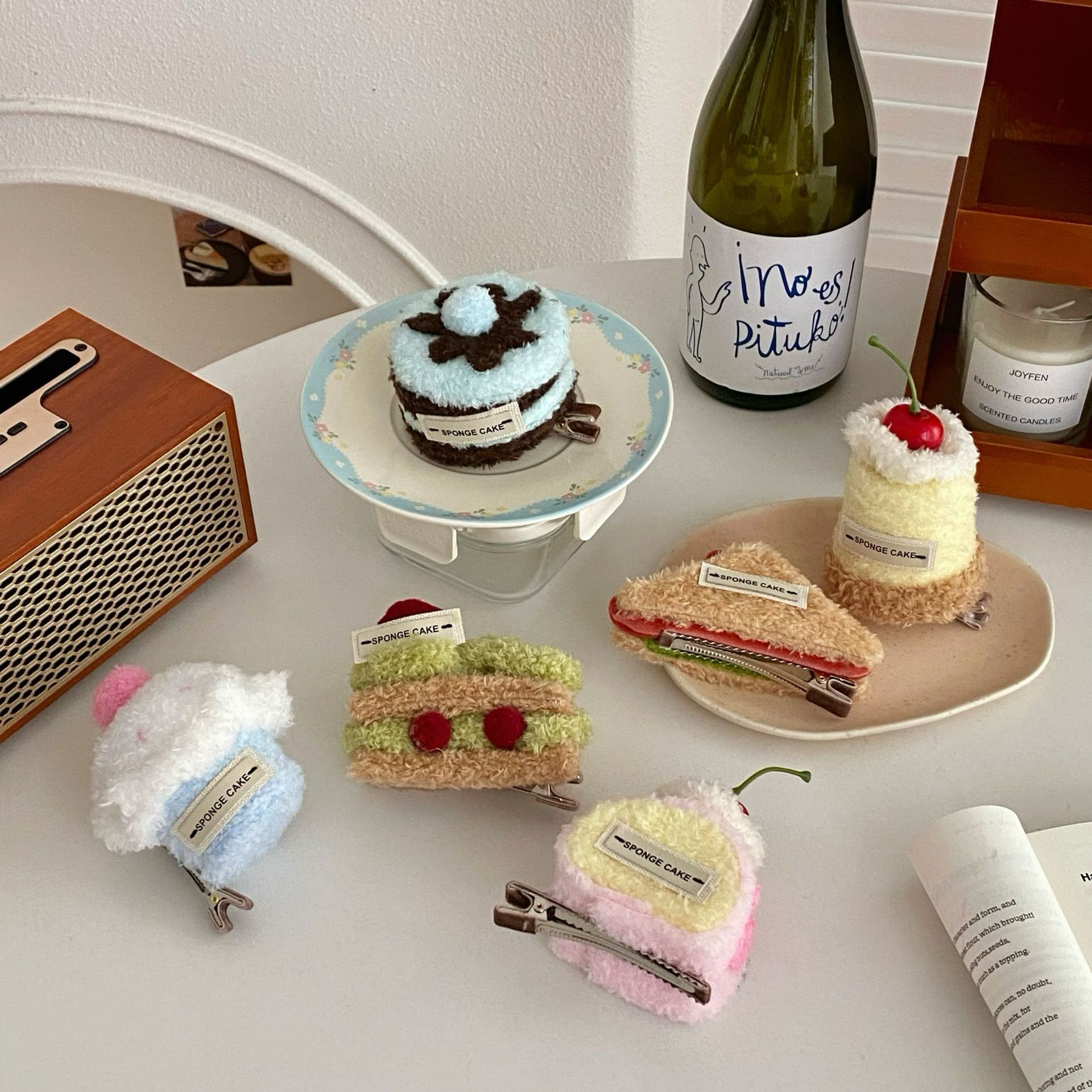 Super cute cream cake hairpins! New niche girl cream cake hairpin, broken bangs and hairpin headwear Specification drawing
