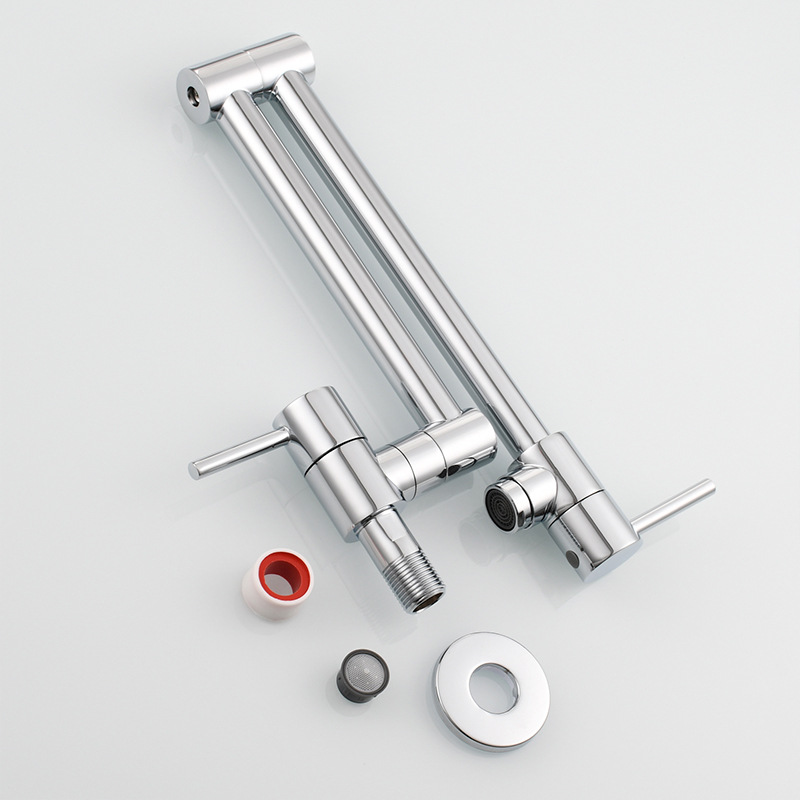 Kitchen sink faucet wall-mounted single-cooling faucet sink sink sink sink sink faucet folding double-handle switch faucet Application Scenario