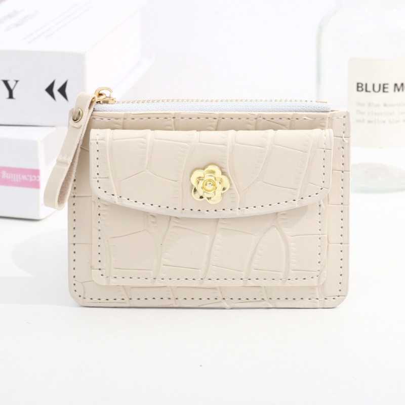 New style card bag, coin purse, zipper slot, women's Instagram, camellia, crocodile pattern, fresh and clean, wholesale, logo order Application Scenario