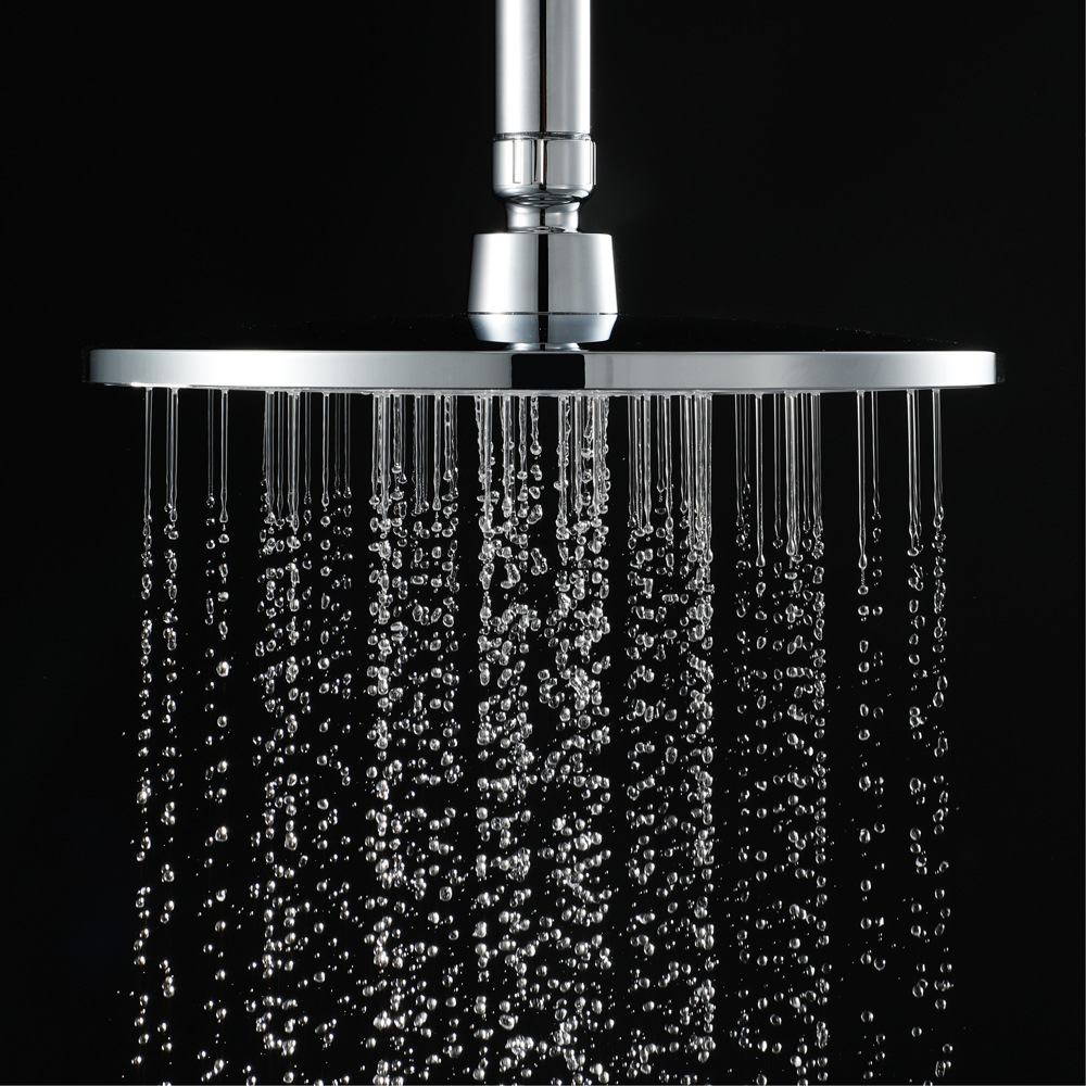 HIDEEP bathroom home round, modern and simple white concealed showerhead with ceiling and wall spray, single function Specification drawing