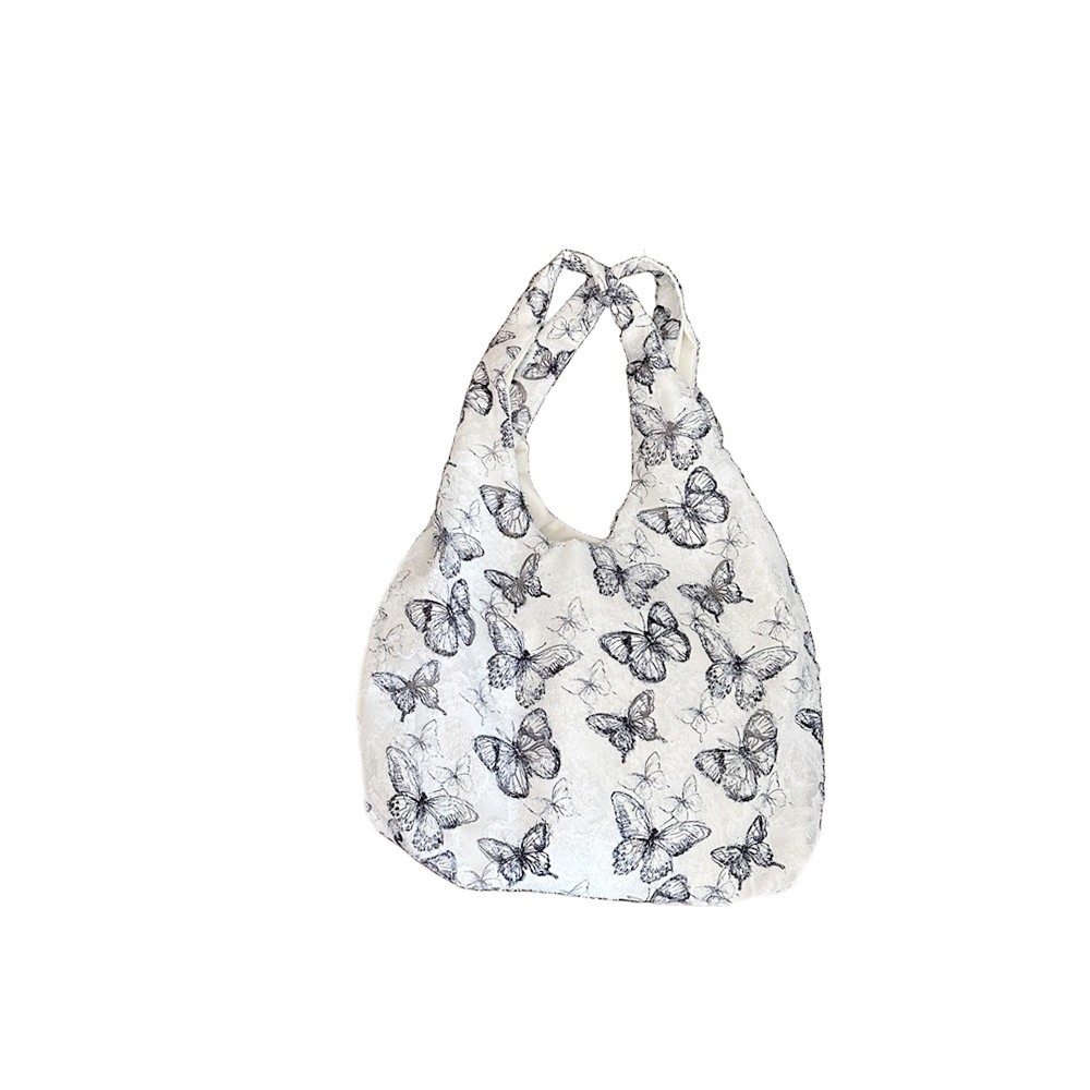 4432 New laid-back sail Bag, lace butterfly student vest bag, hand-held bag, large capacity single-shoulder bag Item Picture