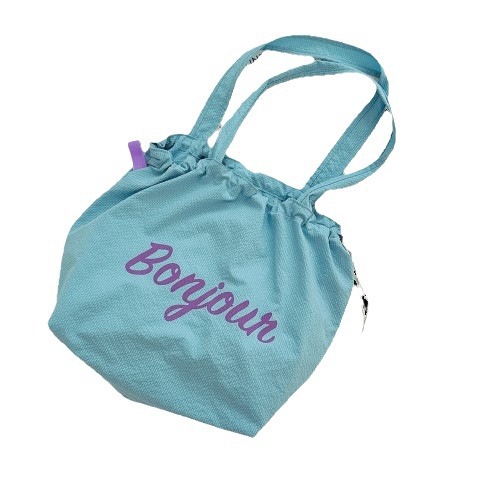 4892 Summer Travel lightweight nylon large-capacity bag for women, new lettered drawstring canvas bag Item Picture