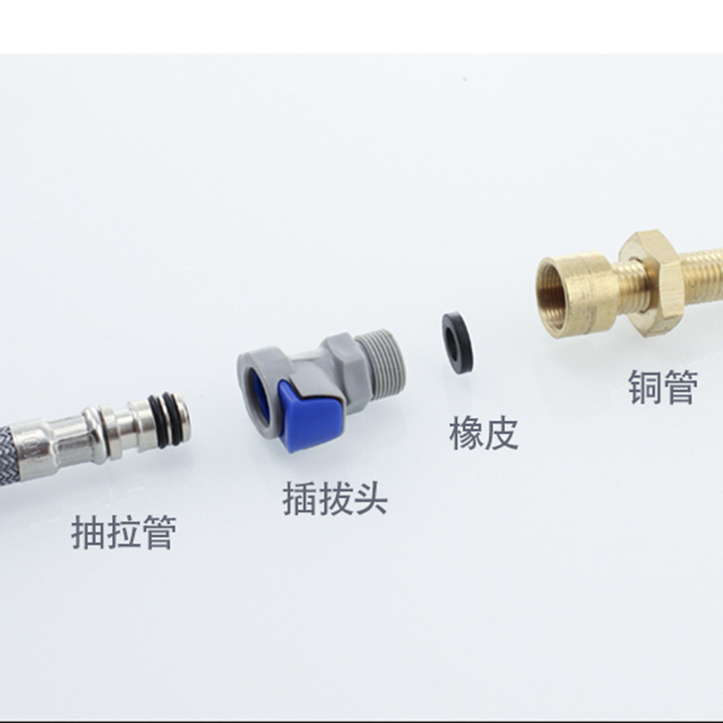 Telescopic and pull-out faucet, showerhead hose accessories, kitchen shower tub, pull-out washbasin tube Specification drawing