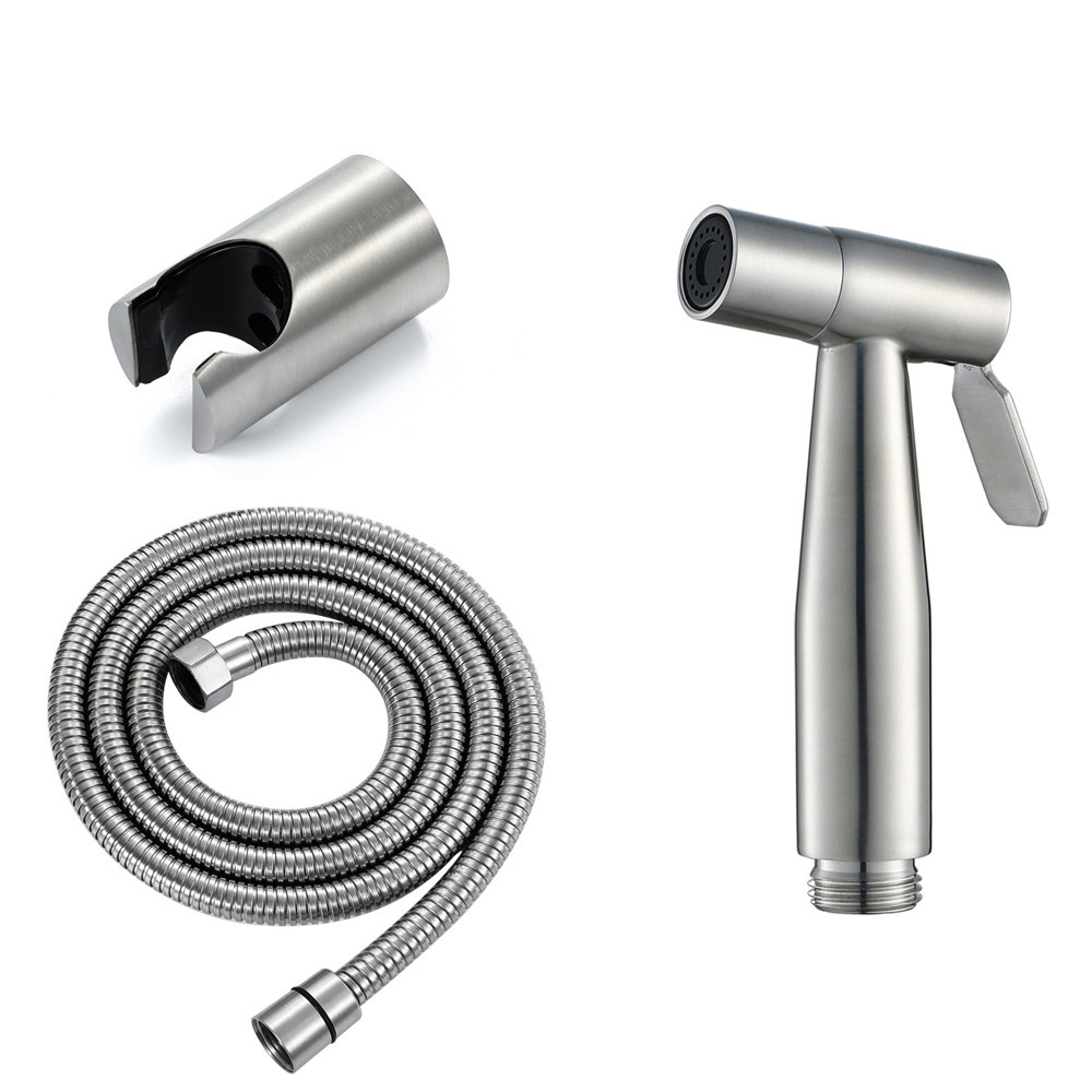 Stainless steel toilet companion spray gun set, pressurized water gun, hand-sprayed black feminine washbasin set Specification drawing