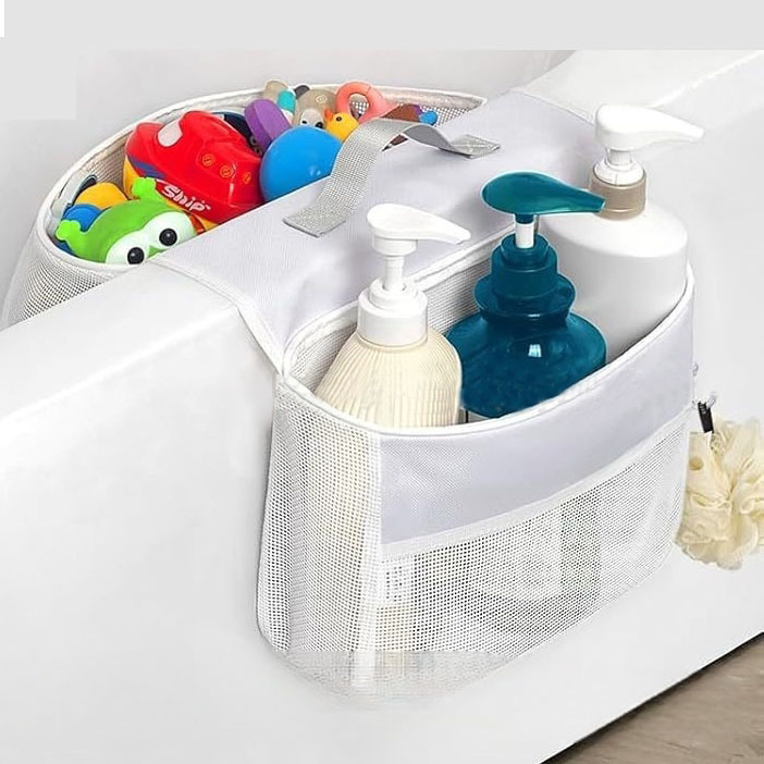 Amazon's new mesh bathtub toy storage wonder in 2025 - a children's bath and water play toy storage bag Specification drawing