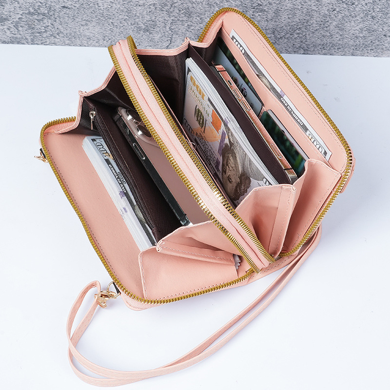 2025 New style women's crossbody bag, Korean-style fashionable single-shoulder bag, versatile, large-capacity double-zipper mobile phone bag for women wholesale details Picture