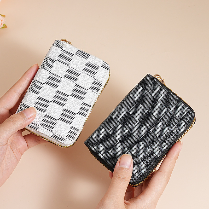 Lychee-patterned organ card case for women with 9 card slots, for women with card cases, macaron Korean version business card case, and credit card case full figure