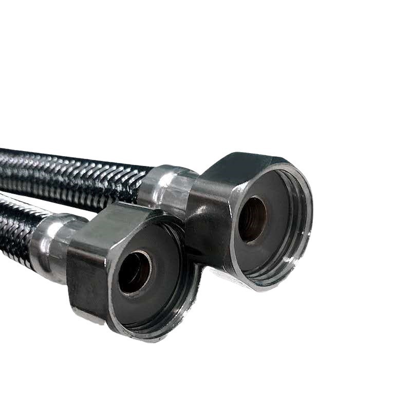 Double-ended nut metal connection pipe, toilet single-cooling faucet inlet pipe, braided hose, EPDM 4-inch opening Item Picture