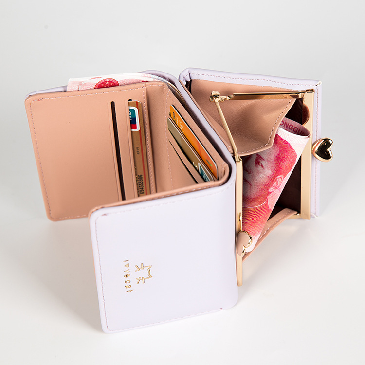 2021 Women's short, casual and simple mini student cute kitten wallet, women's coin wallet and card case details Picture
